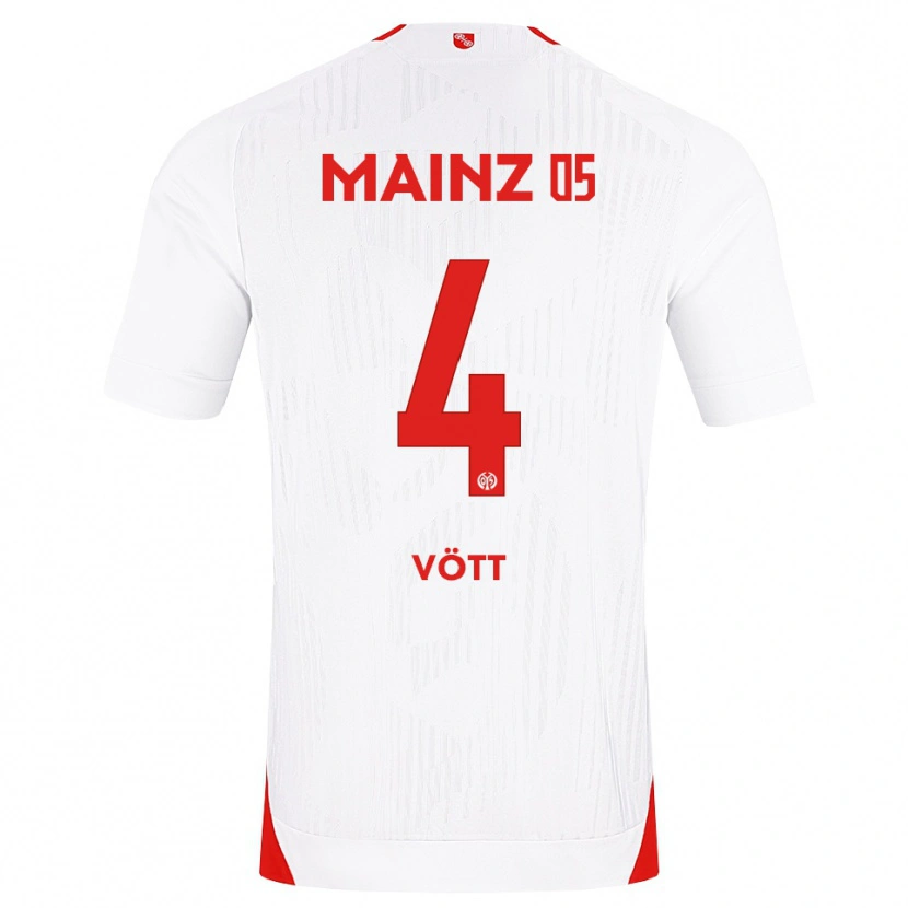 Danxen Bambino Maglia Jakob Vött #4 Bianco Rosso Giallo Kit Gara Away 2026/27 Maglietta