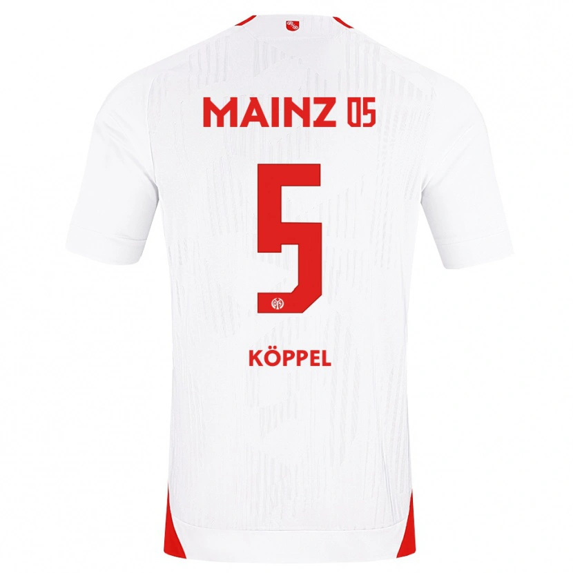 Danxen Bambino Maglia Domenic Köppel #5 Bianco Rosso Giallo Kit Gara Away 2026/27 Maglietta