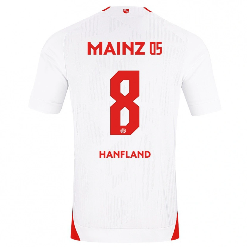 Danxen Bambino Maglia Paul Hanfland #8 Bianco Rosso Giallo Kit Gara Away 2026/27 Maglietta
