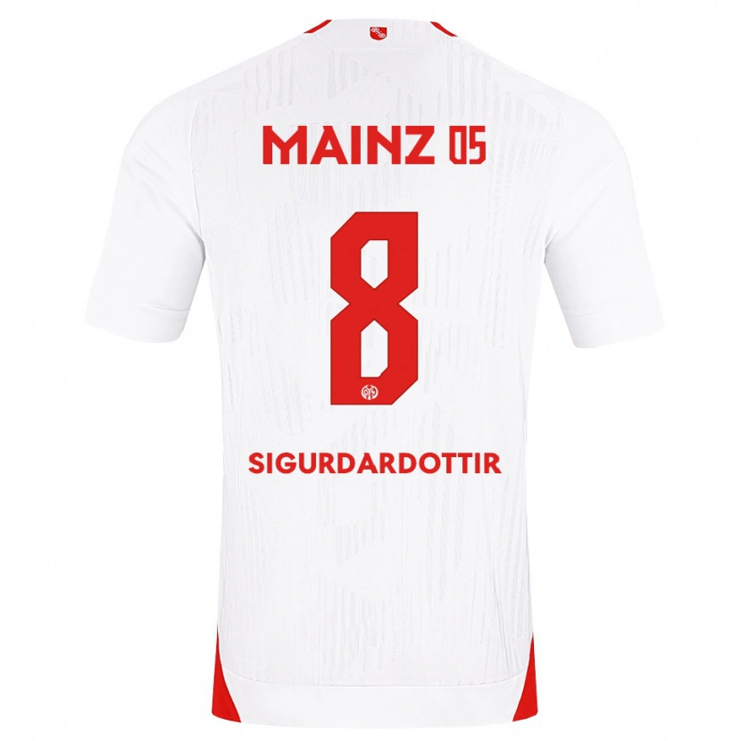 Danxen Bambino Maglia Heiðrún Sigurðardóttir #8 Bianco Rosso Giallo Kit Gara Away 2026/27 Maglietta