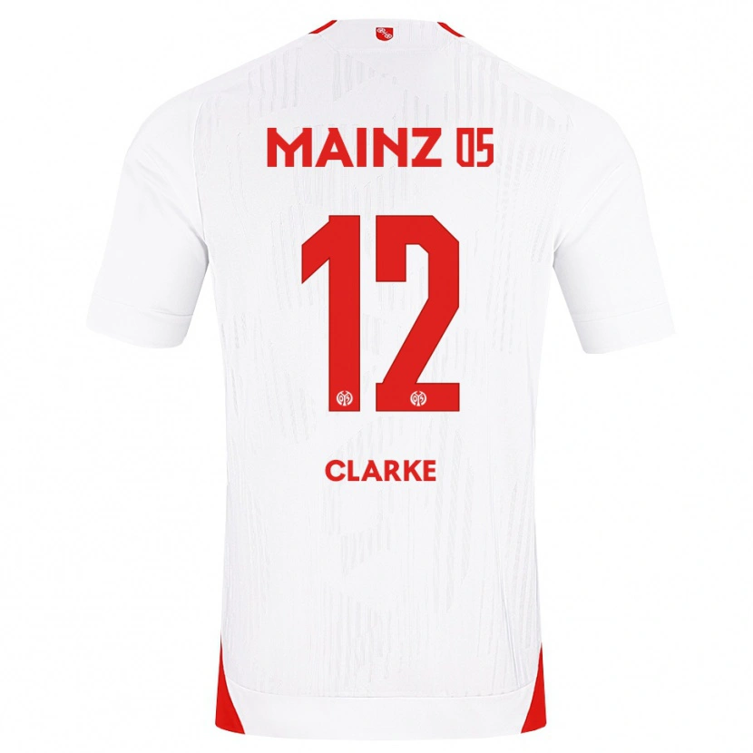 Danxen Bambino Maglia Sarah Clarke #12 Bianco Rosso Giallo Kit Gara Away 2026/27 Maglietta