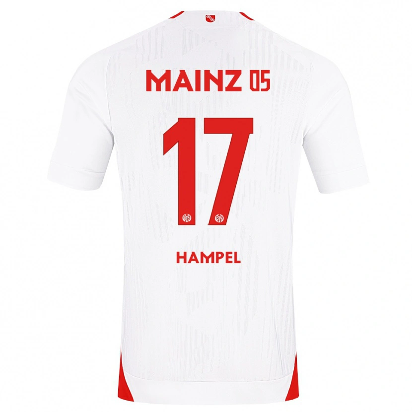 Danxen Bambino Maglia Luca Hampel #17 Bianco Rosso Giallo Kit Gara Away 2026/27 Maglietta
