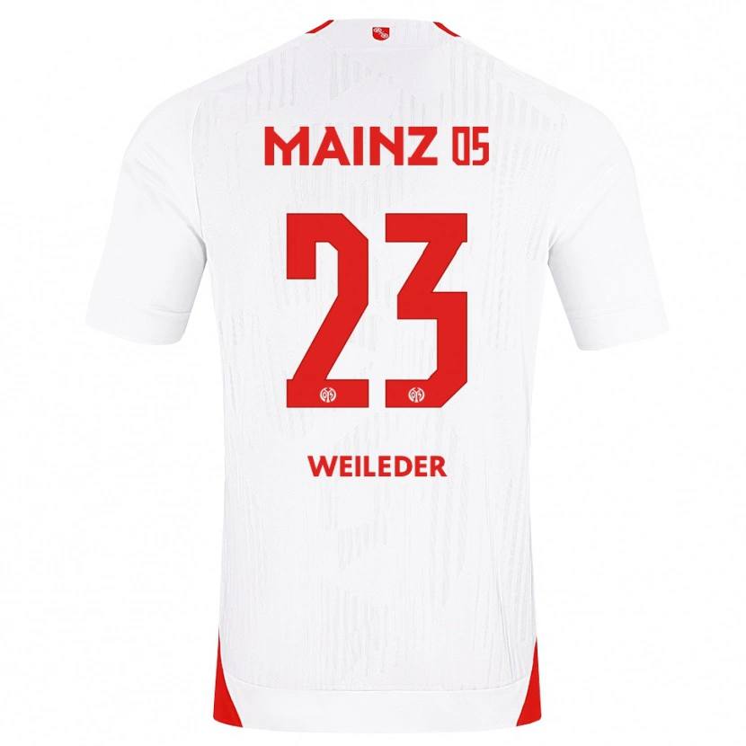 Danxen Bambino Maglia Tobias Weileder #23 Bianco Rosso Giallo Kit Gara Away 2026/27 Maglietta