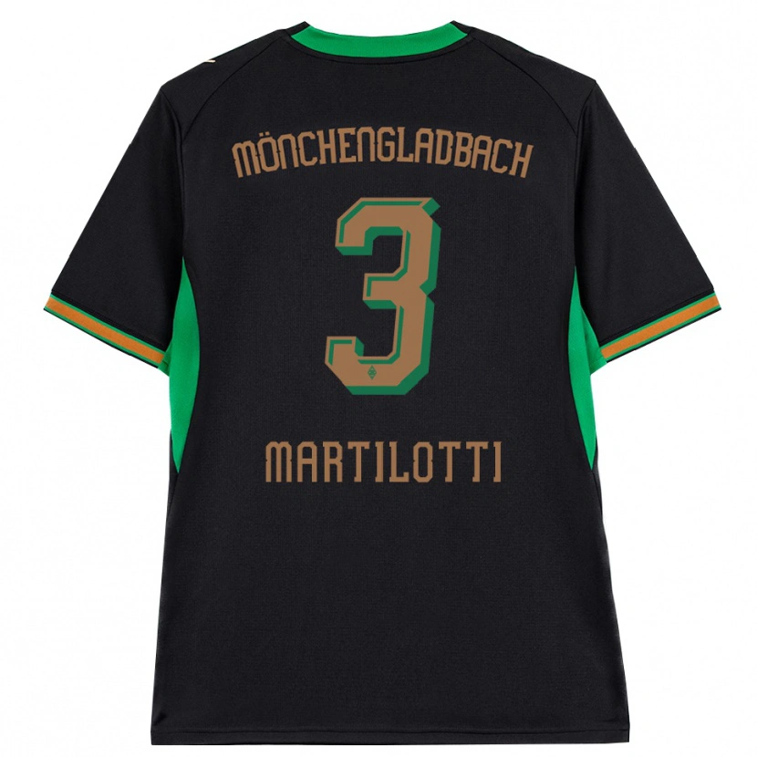 Danxen Bambino Maglia Francesco Martilotti #3 Nero Arancione Verde Marrone Kit Gara Away 2026/27 Maglietta