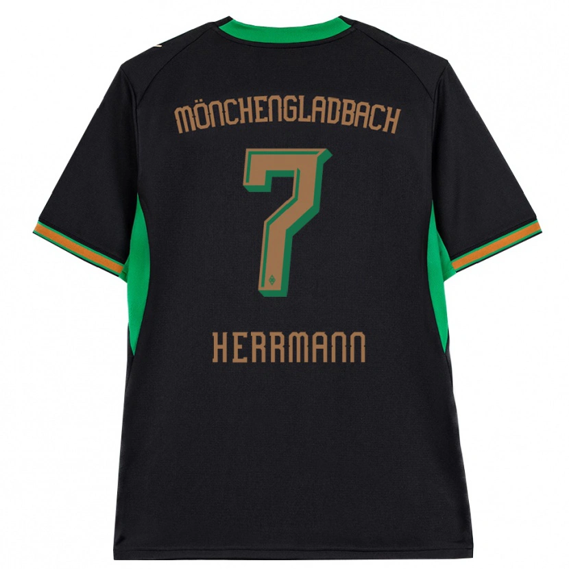 Danxen Bambino Maglia Patrick Herrmann #7 Nero Arancione Verde Marrone Kit Gara Away 2026/27 Maglietta