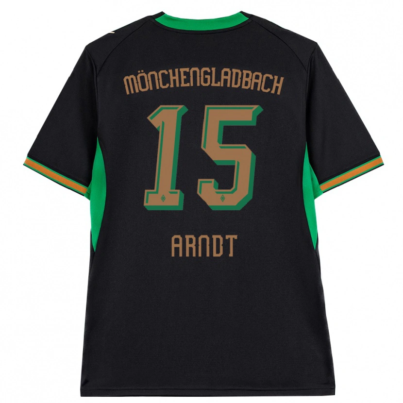 Danxen Bambino Maglia Leo Arndt #15 Nero Arancione Verde Marrone Kit Gara Away 2026/27 Maglietta