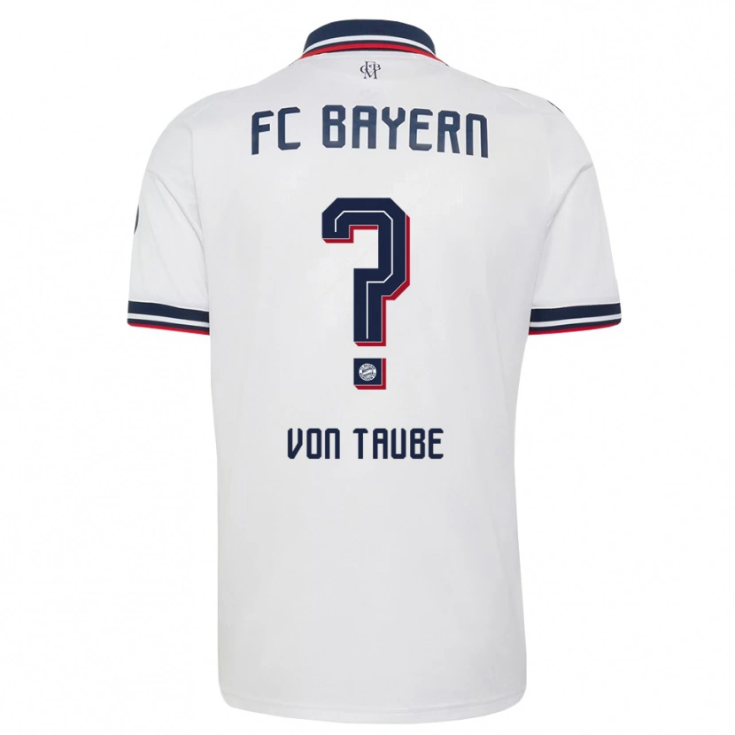 Danxen Bambino Maglia Nikolas Von Taube #0 Bianco Grigio Rosso Kit Gara Away 2026/27 Maglietta
