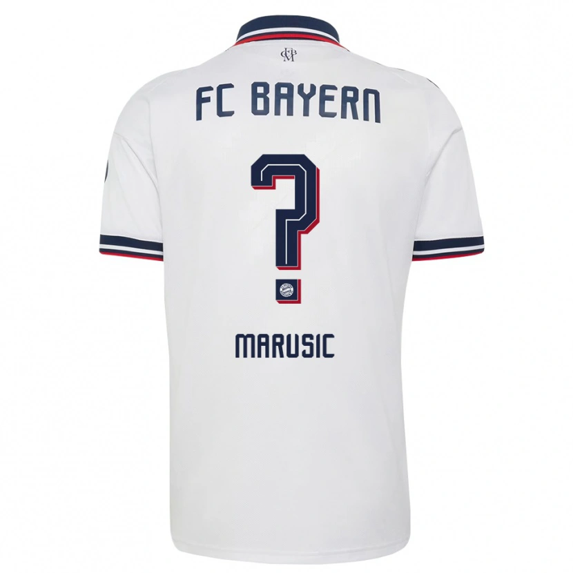 Danxen Bambino Maglia Gabriel Marusic #0 Bianco Grigio Rosso Kit Gara Away 2026/27 Maglietta