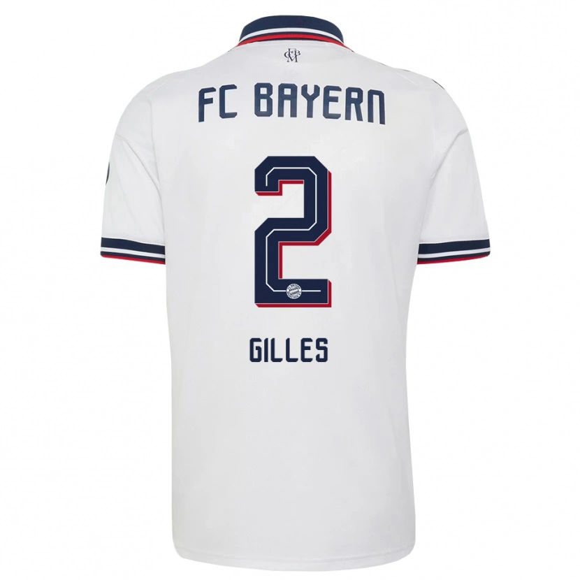 Danxen Bambino Maglia Vanessa Gilles #2 Bianco Grigio Rosso Kit Gara Away 2026/27 Maglietta