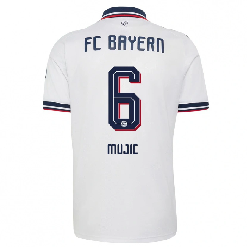 Danxen Bambino Maglia Tarik Mujic #6 Bianco Grigio Rosso Kit Gara Away 2026/27 Maglietta