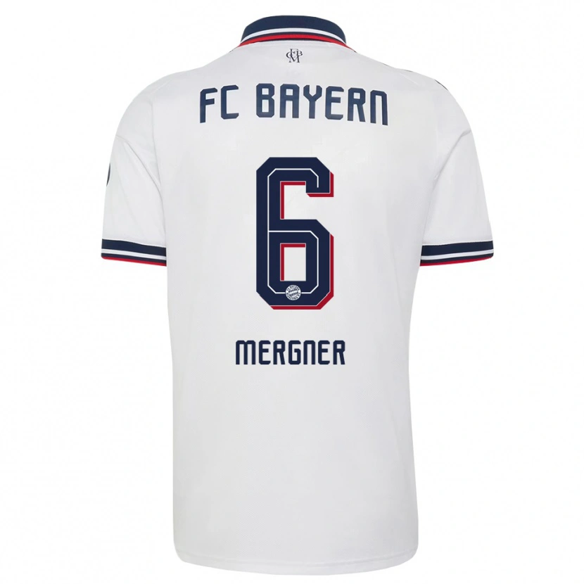 Danxen Bambino Maglia Max Mergner #6 Bianco Grigio Rosso Kit Gara Away 2026/27 Maglietta