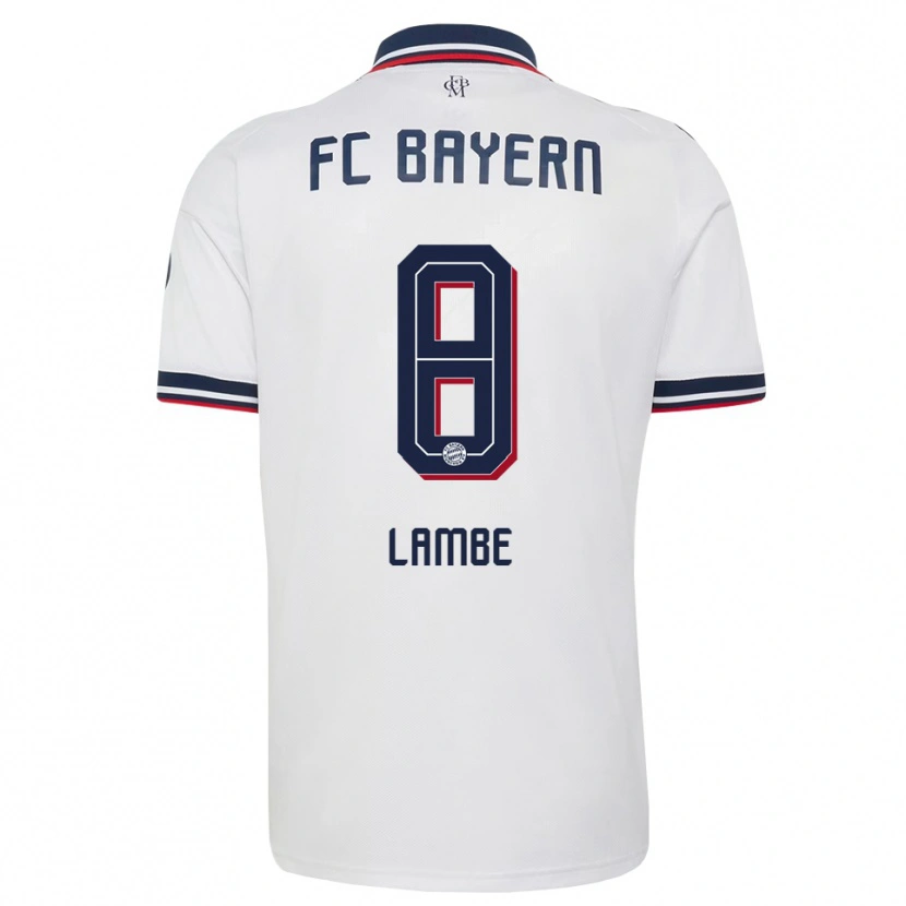 Danxen Bambino Maglia Allen Junior Lambé #8 Bianco Grigio Rosso Kit Gara Away 2026/27 Maglietta