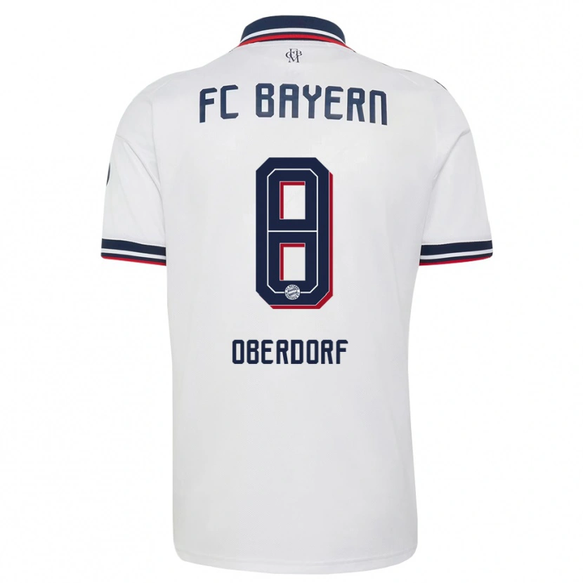 Danxen Bambino Maglia Lena Oberdorf #8 Bianco Grigio Rosso Kit Gara Away 2026/27 Maglietta