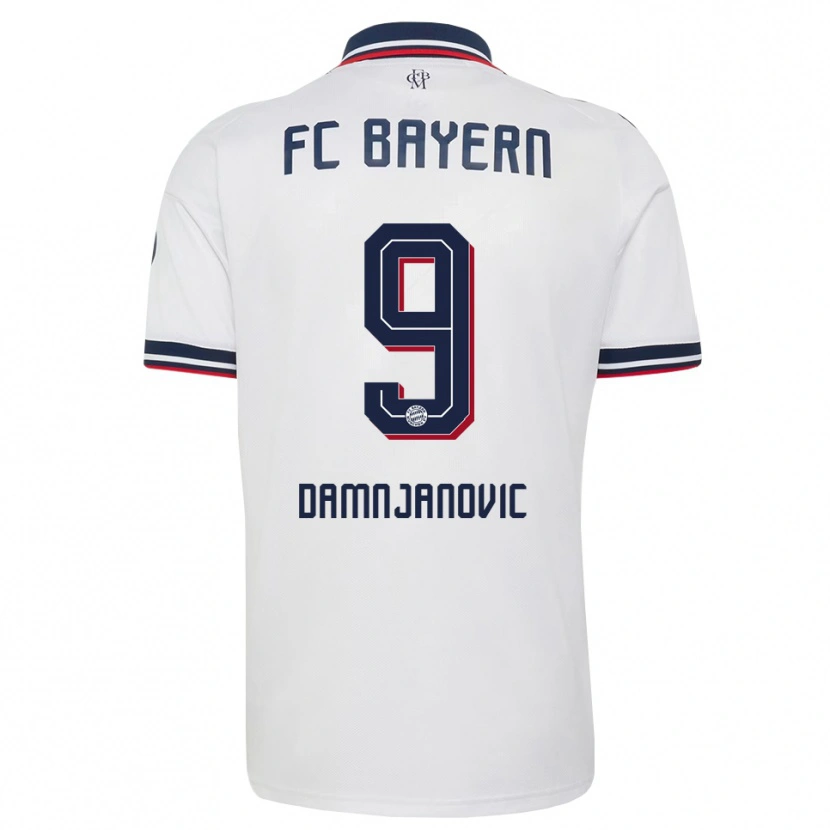 Danxen Bambino Maglia Jovana Damnjanovic #9 Bianco Grigio Rosso Kit Gara Away 2026/27 Maglietta