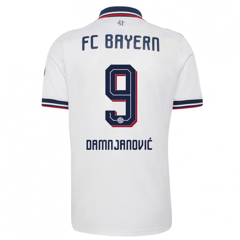 Danxen Bambino Maglia Jovana Damnjanović #9 Bianco Grigio Rosso Kit Gara Away 2026/27 Maglietta