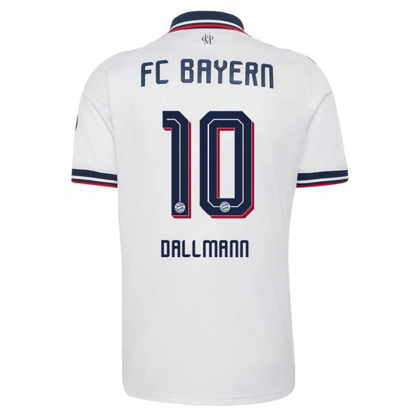 Danxen Bambino Maglia Linda Dallmann #10 Bianco Grigio Rosso Kit Gara Away 2026/27 Maglietta