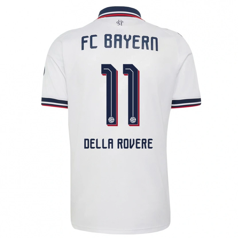 Danxen Bambino Maglia Guido Della Rovere #11 Bianco Grigio Rosso Kit Gara Away 2026/27 Maglietta