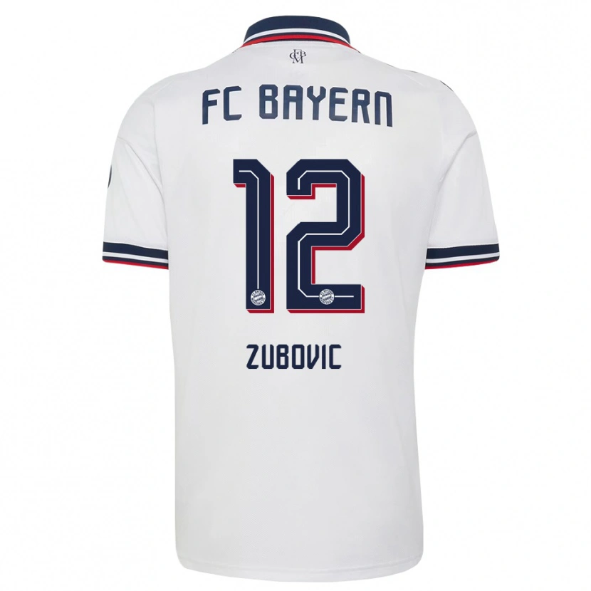 Danxen Bambino Maglia Deni Zubovic #12 Bianco Grigio Rosso Kit Gara Away 2026/27 Maglietta