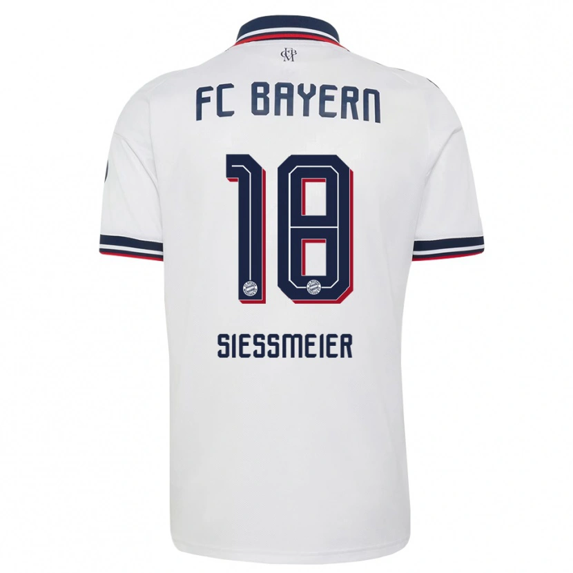 Danxen Bambino Maglia Maximilian Sießmeier #18 Bianco Grigio Rosso Kit Gara Away 2026/27 Maglietta