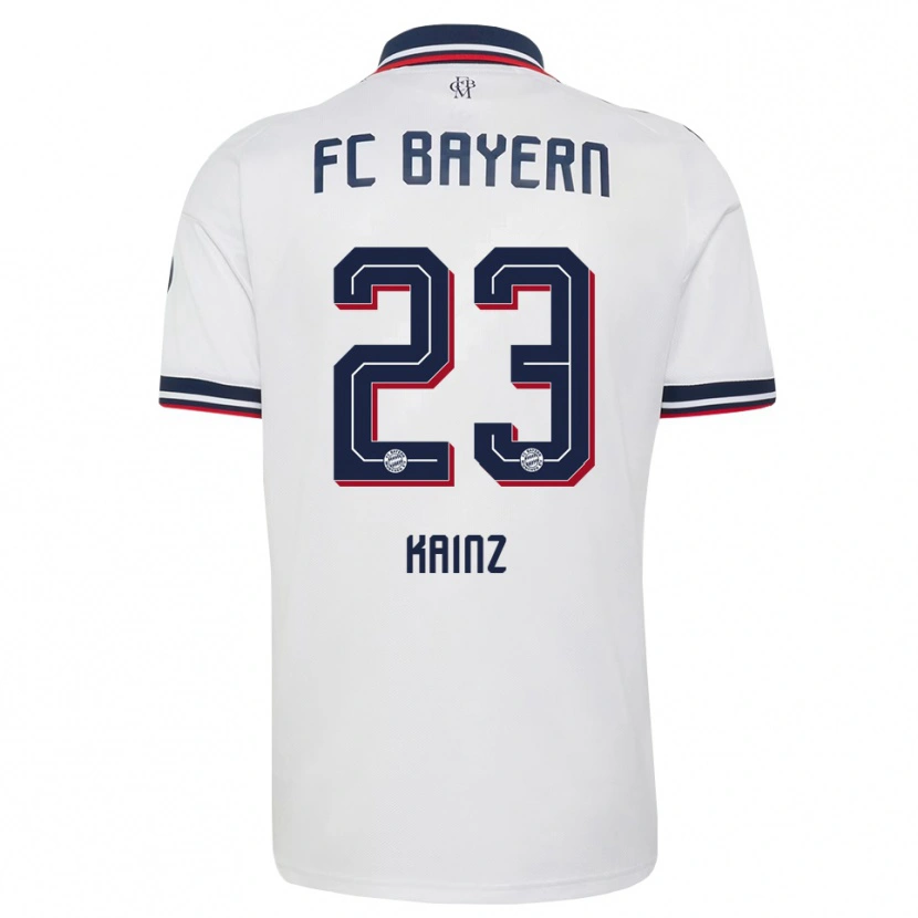 Danxen Bambino Maglia Manuel Kainz #23 Bianco Grigio Rosso Kit Gara Away 2026/27 Maglietta