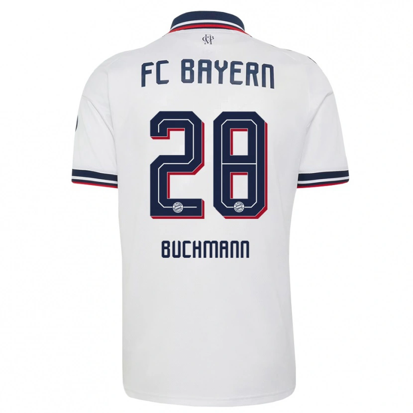 Danxen Bambino Maglia Tarek Buchmann #28 Bianco Grigio Rosso Kit Gara Away 2026/27 Maglietta