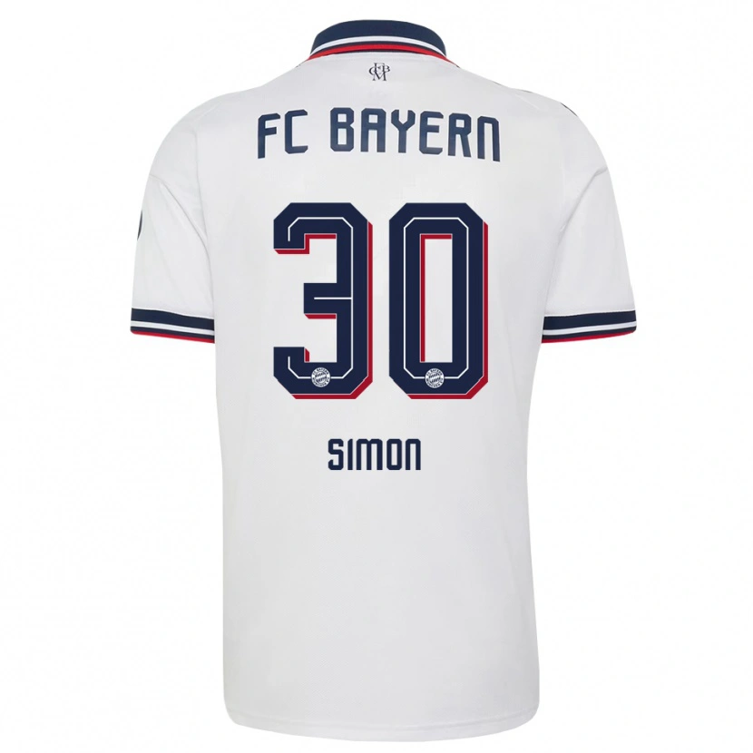 Danxen Bambino Maglia Carolin Simon #30 Bianco Grigio Rosso Kit Gara Away 2026/27 Maglietta