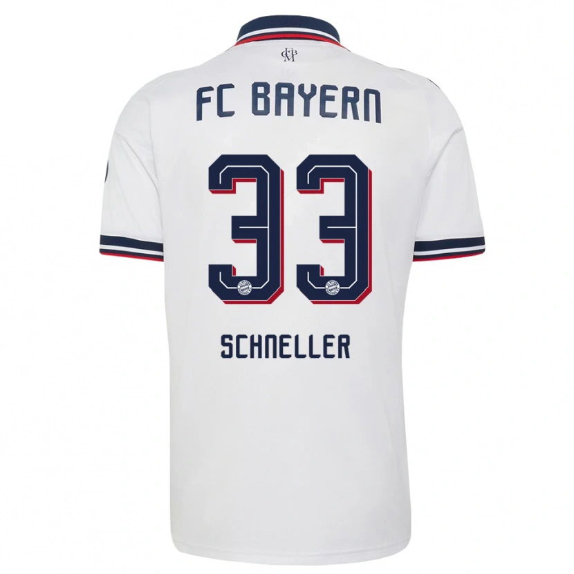 Danxen Bambino Maglia Lukas Schneller #33 Bianco Grigio Rosso Kit Gara Away 2026/27 Maglietta