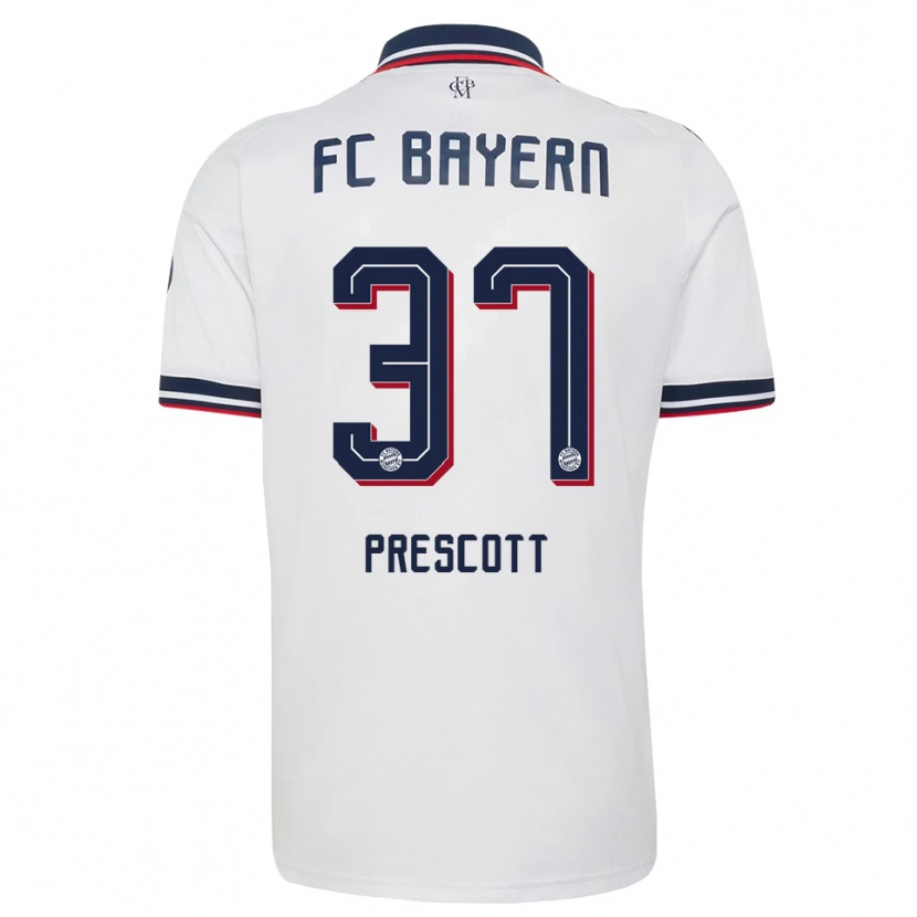 Danxen Bambino Maglia Leonard Prescott #37 Bianco Grigio Rosso Kit Gara Away 2026/27 Maglietta