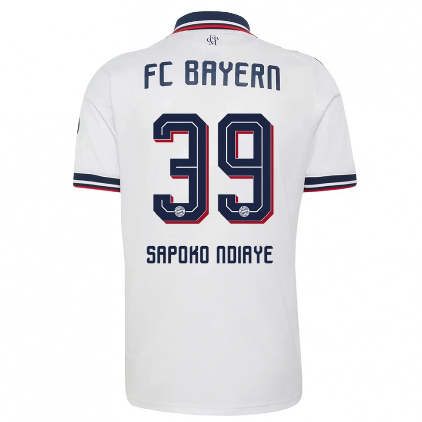 Danxen Bambino Maglia Bara Sapoko Ndiaye #39 Bianco Grigio Rosso Kit Gara Away 2026/27 Maglietta