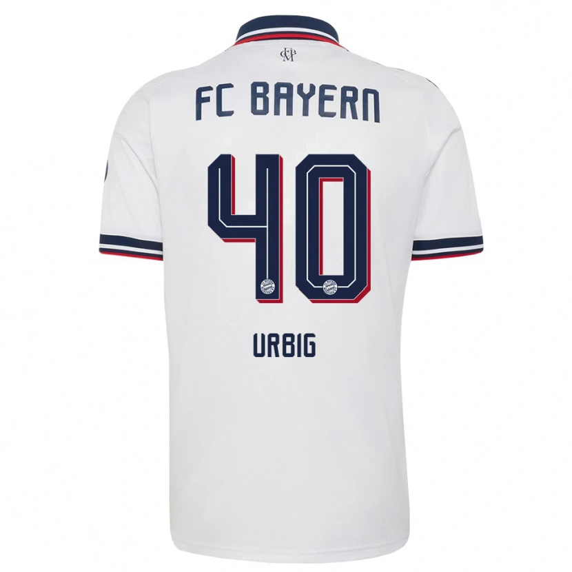 Danxen Bambino Maglia Jonas Urbig #40 Bianco Grigio Rosso Kit Gara Away 2026/27 Maglietta