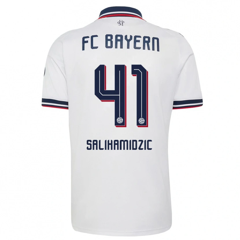 Danxen Bambino Maglia Nick Salihamidzic #41 Bianco Grigio Rosso Kit Gara Away 2026/27 Maglietta
