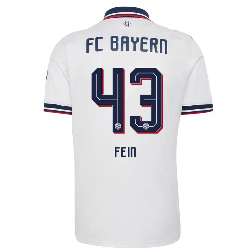 Danxen Bambino Maglia Adrian Fein #43 Bianco Grigio Rosso Kit Gara Away 2026/27 Maglietta