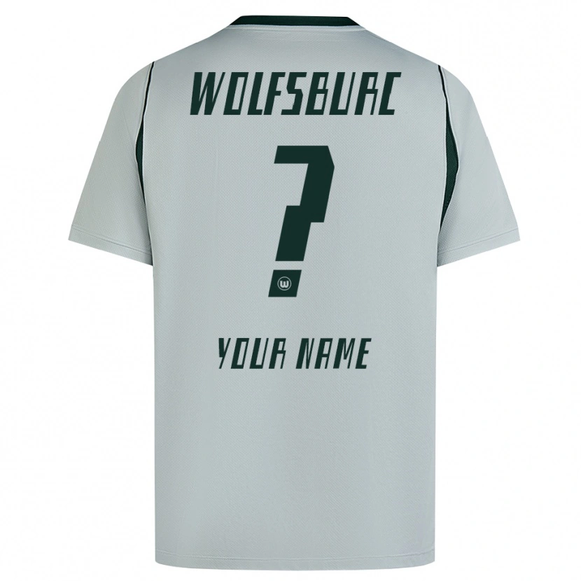 Danxen Bambino Maglia Il Tuo Nome #0 Grigio Verde Kit Gara Away 2026/27 Maglietta