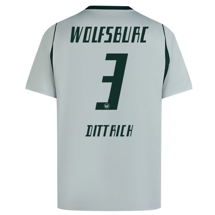 Danxen Bambino Maglia Elia Dittrich #3 Grigio Verde Kit Gara Away 2026/27 Maglietta