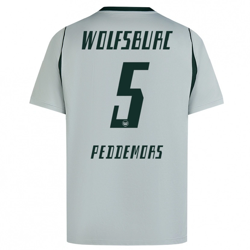 Danxen Bambino Maglia Ella Peddemors #5 Grigio Verde Kit Gara Away 2026/27 Maglietta