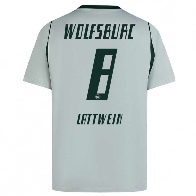 Danxen Bambino Maglia Lena Lattwein #8 Grigio Verde Kit Gara Away 2026/27 Maglietta
