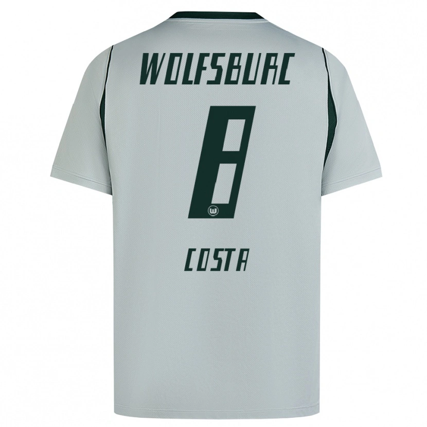 Danxen Bambino Maglia Jesse Costa #8 Grigio Verde Kit Gara Away 2026/27 Maglietta