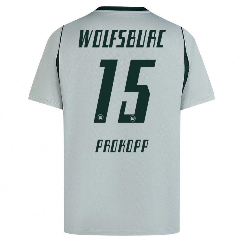 Danxen Bambino Maglia Oskar Prokopp #15 Grigio Verde Kit Gara Away 2026/27 Maglietta