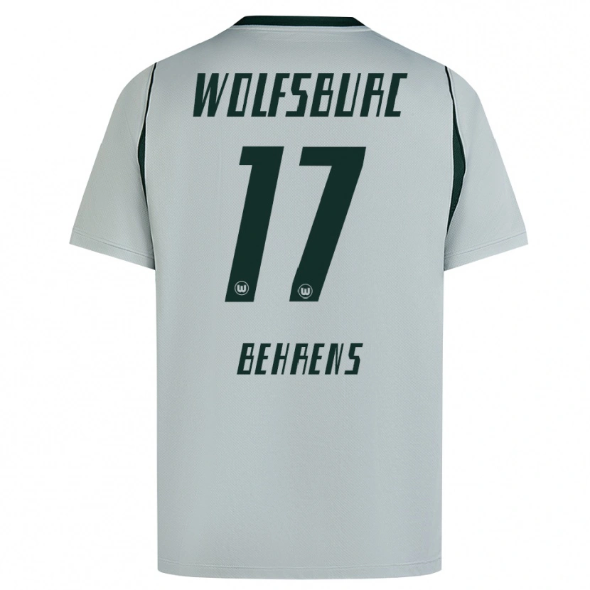 Danxen Bambino Maglia Kevin Behrens #17 Grigio Verde Kit Gara Away 2026/27 Maglietta