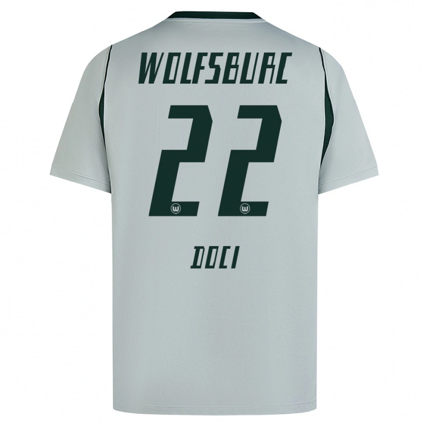 Danxen Bambino Maglia Adrian Doci #22 Grigio Verde Kit Gara Away 2026/27 Maglietta