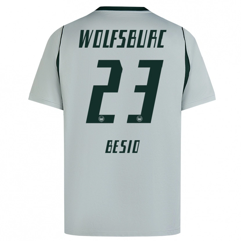 Danxen Bambino Maglia Alessio Besio #23 Grigio Verde Kit Gara Away 2026/27 Maglietta