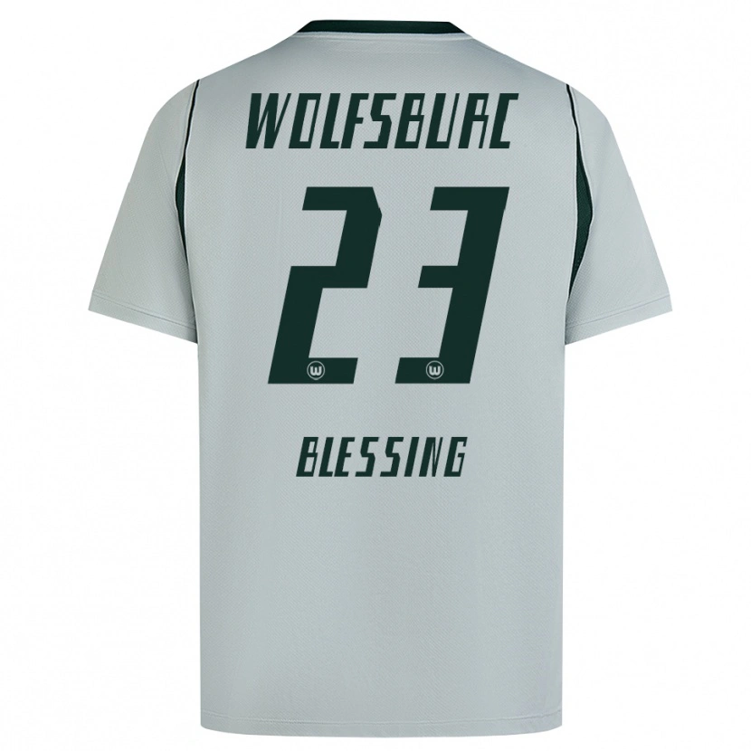 Danxen Bambino Maglia Élisée Blessing #23 Grigio Verde Kit Gara Away 2026/27 Maglietta