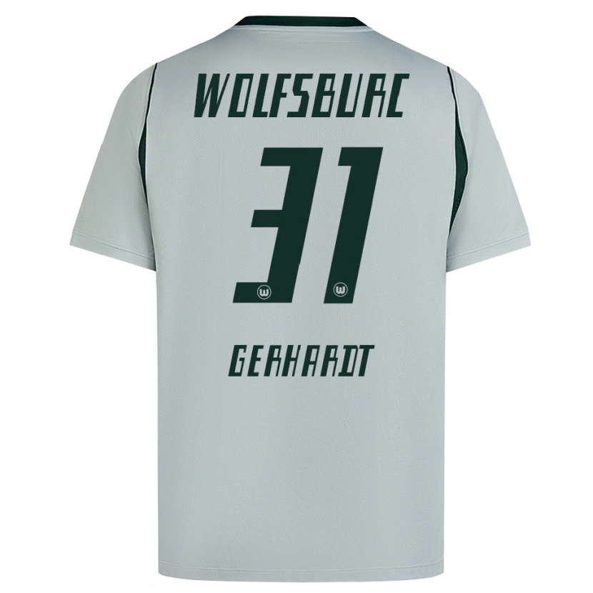Danxen Bambino Maglia Yannick Gerhardt #31 Grigio Verde Kit Gara Away 2026/27 Maglietta