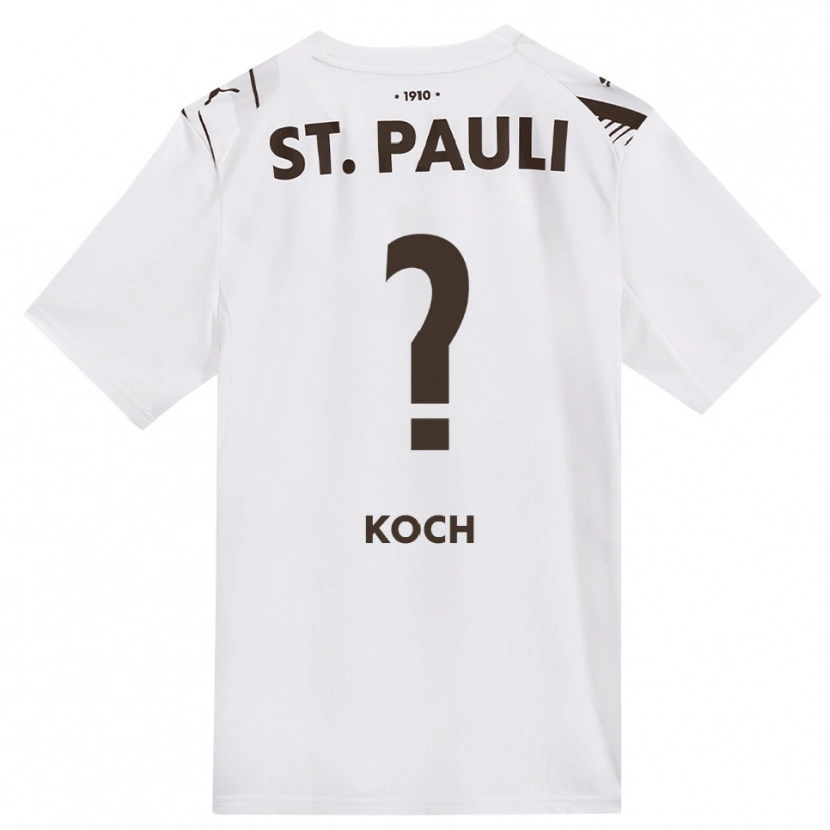 Danxen Bambino Maglia Philip Koch #0 Caffè Bianco Rosso Kit Gara Away 2026/27 Maglietta