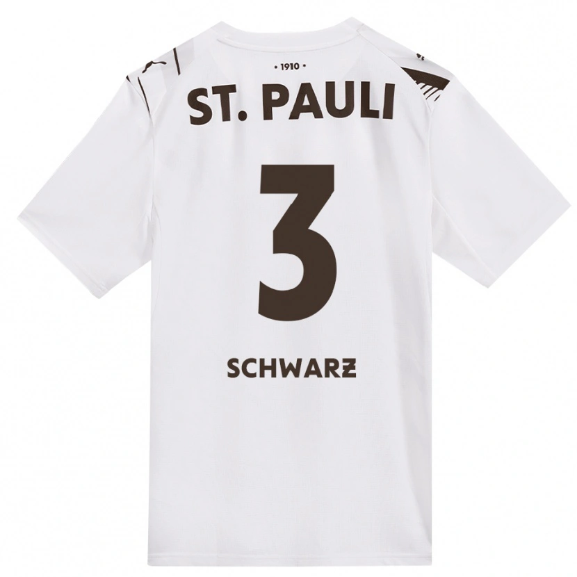 Danxen Bambino Maglia Jannick Schwarz #3 Caffè Bianco Rosso Kit Gara Away 2026/27 Maglietta