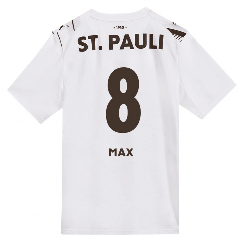 Danxen Bambino Maglia Max Herrmann #8 Caffè Bianco Rosso Kit Gara Away 2026/27 Maglietta