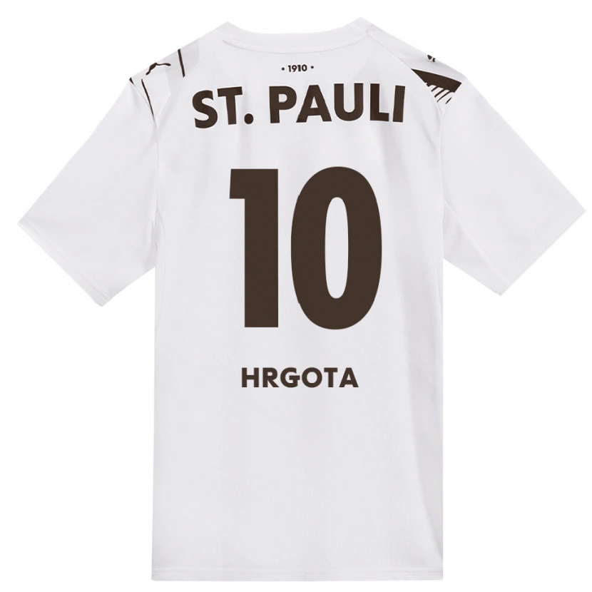 Danxen Bambino Maglia Branimir Hrgota #10 Caffè Bianco Rosso Kit Gara Away 2026/27 Maglietta