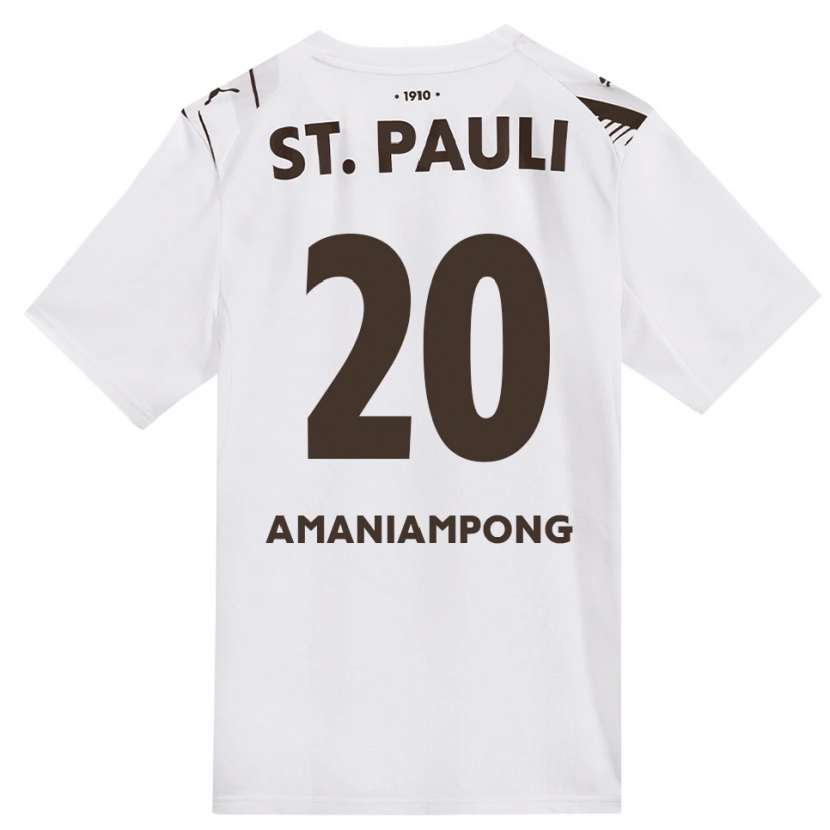 Danxen Bambino Maglia Marces Amaniampong #20 Caffè Bianco Rosso Kit Gara Away 2026/27 Maglietta