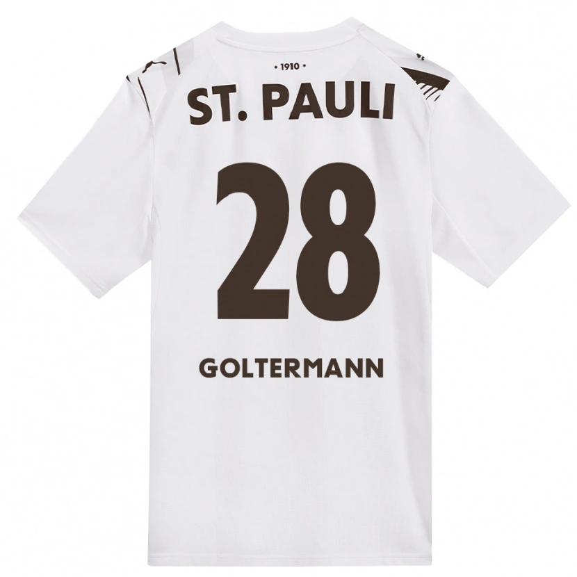 Danxen Bambino Maglia Max Goltermann #28 Caffè Bianco Rosso Kit Gara Away 2026/27 Maglietta