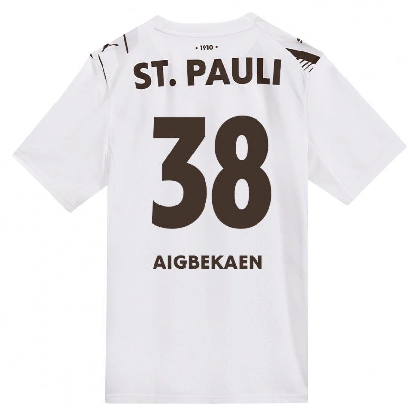 Danxen Bambino Maglia Romeo Aigbekaen #38 Caffè Bianco Rosso Kit Gara Away 2026/27 Maglietta